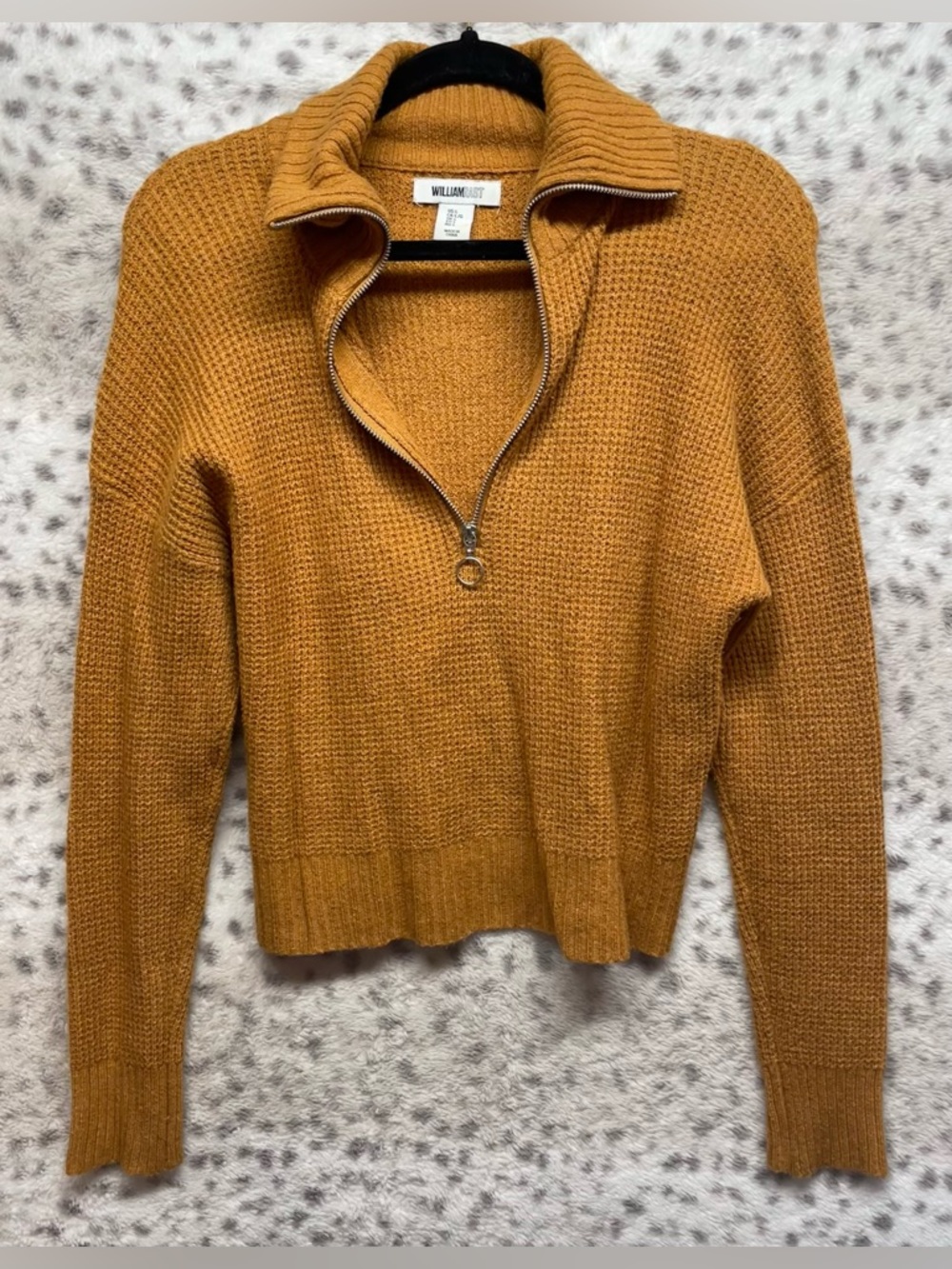 WILLIAM RAST QUARTER ZIP CROPPED SWEATER